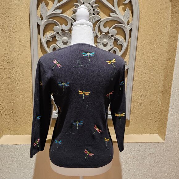 Lily Stanhope Dragonfly Sweater PM Cotton Cottagecore Vintage Whimsical Knit - Picture 12 of 13